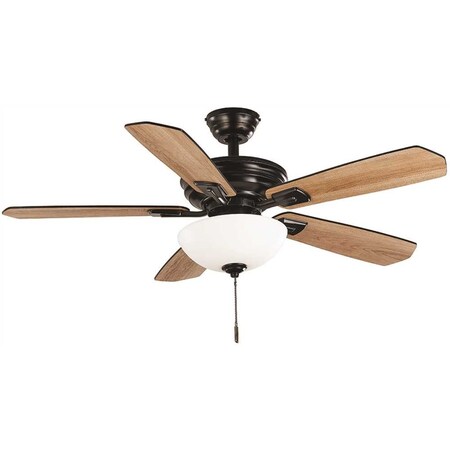 Hampton Bay Wellston II 44 in. LED Matte Black Ceiling Fan with Light Kit 37849